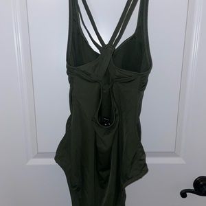 Green crossed back bathing suit
